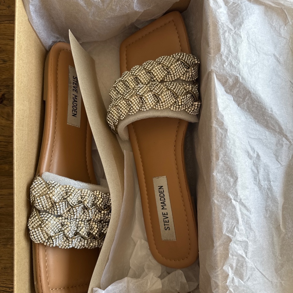 Steve Madden Rhinestone Slides - Picture 7 of 10